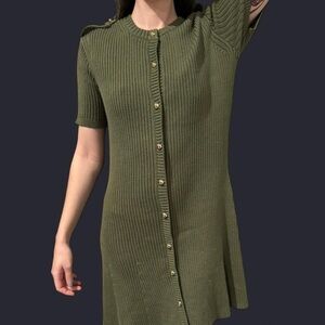 Olive Green / Button-Up Sweater Dress / French Connection / Never Worn / Size S